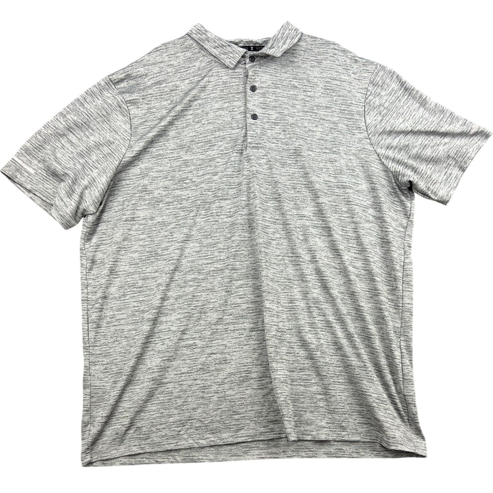 Xersion EverAir Polo Mens 3XLT Short Sleeve Grey Space Dye Performance Good